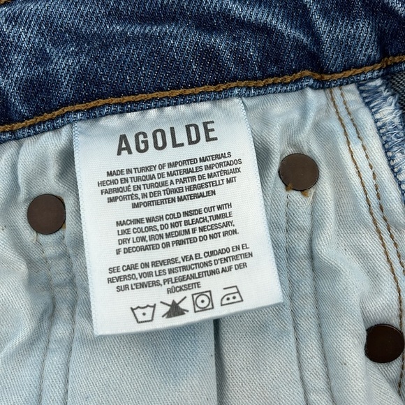 Agolde Toni Straight Ankle Jeans Organic Cotton Blend Distressed Size 26 - Picture 11 of 12